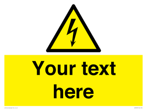 Custom electrical warning sign